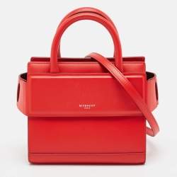 Givenchy Red Leather Nano Horizon Crossbody Bag