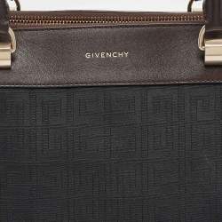 Givenchy Black Monogram Fabric and Leather Double Zip Tote