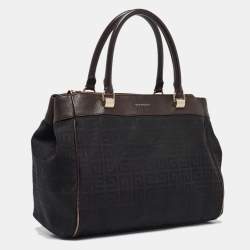 Givenchy Black Monogram Fabric and Leather Double Zip Tote