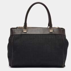 Givenchy Black Monogram Fabric and Leather Double Zip Tote