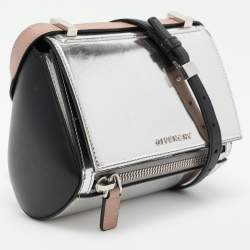 Givenchy Silver/Black Leather Pandora Crossbody Bag