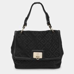 Givenchy Black Signature Canvas and Leather Shoulder Bag