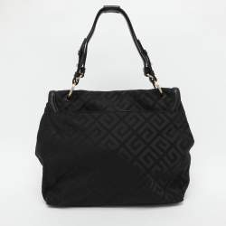 Givenchy Black Signature Canvas and Leather Shoulder Bag