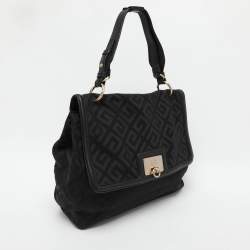 Givenchy Black Signature Canvas and Leather Shoulder Bag