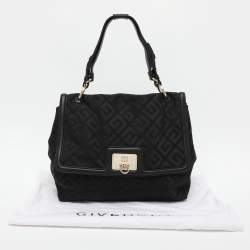 Givenchy Black Signature Canvas and Leather Shoulder Bag