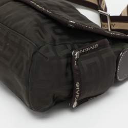 Givenchy Olive Green Signature Nylon Flap Crossbody Bag