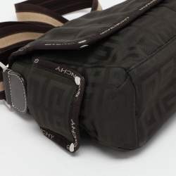 Givenchy Olive Green Signature Nylon Flap Crossbody Bag