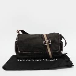 Givenchy Olive Green Signature Nylon Flap Crossbody Bag