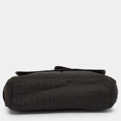 Givenchy Olive Green Signature Nylon Flap Crossbody Bag