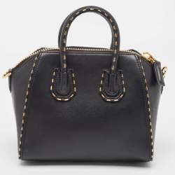 Givenchy Black/Gold Leather Mini Antigona Satchel