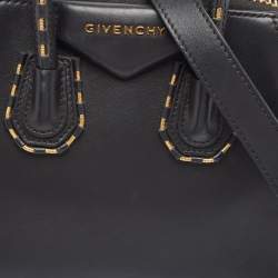 Givenchy Black/Gold Leather Mini Antigona Satchel