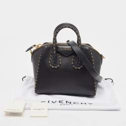 Givenchy Black/Gold Leather Mini Antigona Satchel