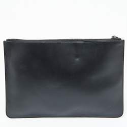 Pre Owned Givenchy Black Coated Canvas 4G Wristlet Pouch