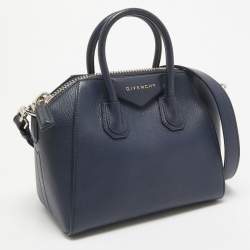 Givenchy Navy Blue Leather Mini Antigona Satchel