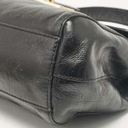 Givenchy Black Leather Pushlock Flap Top Handle Bag