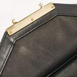 Givenchy Black Leather Pushlock Flap Top Handle Bag