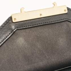 Givenchy Black Leather Pushlock Flap Top Handle Bag