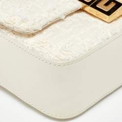 مملوكة مسبقًا Givenchy White Tweed Fabric and Leather 4G Crossbody Bag