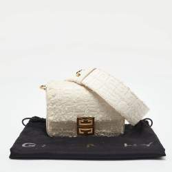 مملوكة مسبقًا Givenchy White Tweed Fabric and Leather 4G Crossbody Bag