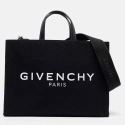 Givenchy Black/White Canvas and Leather Medium G Tote 