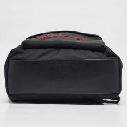 Givenchy Black Leather and Nylon Lion Print Backpack