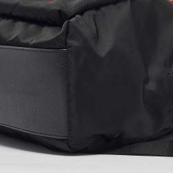 Givenchy Black Leather and Nylon Lion Print Backpack