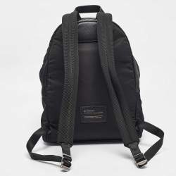 Givenchy Black Leather and Nylon Lion Print Backpack