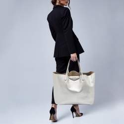 Givenchy Silver Leather Large Antigona Shopper Tote