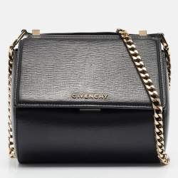 Givenchy Black Leather Mini Pandora Box Crossbody Bag