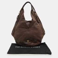 Givenchy Brown Textured Leather Small Tinhan Hobo Bag