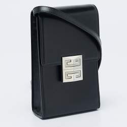 مملوكة مسبقًا Givenchy Black Glossy Leather Mini 4G Crossbody Bag