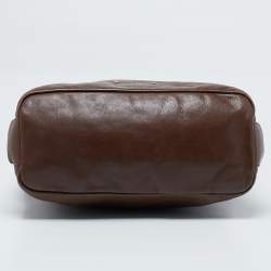 Pre Owned Givenchy Brown Leather Side Zip Hobo