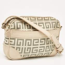Givenchy Beige/Grey Signature Canvas and Leather Crossbody Bag