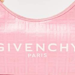 مملوكة مسبقًا Givenchy Pink Monogram Coated Canvas and Leather Small Moon Cut Shoulder Bag