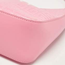 مملوكة مسبقًا Givenchy Pink Monogram Coated Canvas and Leather Small Moon Cut Shoulder Bag