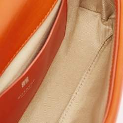 Pre Owned Givenchy Orange Quilted Leather 4G Chain Shoulder Bag