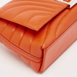 Pre Owned Givenchy Orange Quilted Leather 4G Chain Shoulder Bag