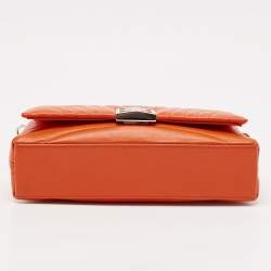 Pre Owned Givenchy Orange Quilted Leather 4G Chain Shoulder Bag