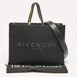 Givenchy Black Monogram Embroidered Canvas G Tote