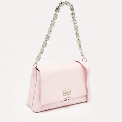 Givenchy Pink Embossed Leather Large 4G Shoulder Bag