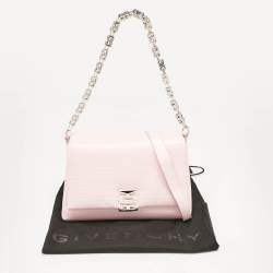 Givenchy Pink Embossed Leather Large 4G Shoulder Bag