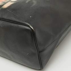 Givenchy Black Leather Antigona Rottweiler Print Shopper Tote 