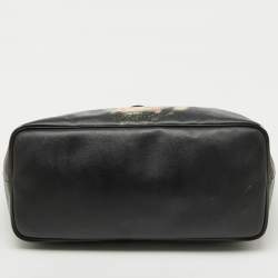 Givenchy Black Leather Antigona Rottweiler Print Shopper Tote 