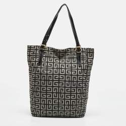 Givenchy Grey/Black Monogram Canvas and Leather Tassel Zip Tote