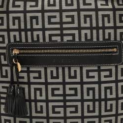 Givenchy Grey/Black Monogram Canvas and Leather Tassel Zip Tote
