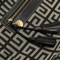 Givenchy Grey/Black Monogram Canvas and Leather Tassel Zip Tote