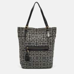 Givenchy Grey/Black Monogram Canvas and Leather Tassel Zip Tote