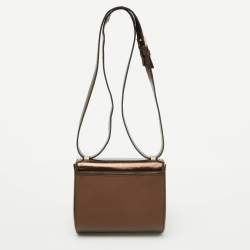 Givenchy Brown Leather Mini Pandora Box Shoulder Bag