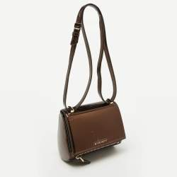 Givenchy Brown Leather Mini Pandora Box Shoulder Bag