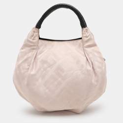 Givenchy Light Beige/Black Monogram Nylon and Leather Hobo